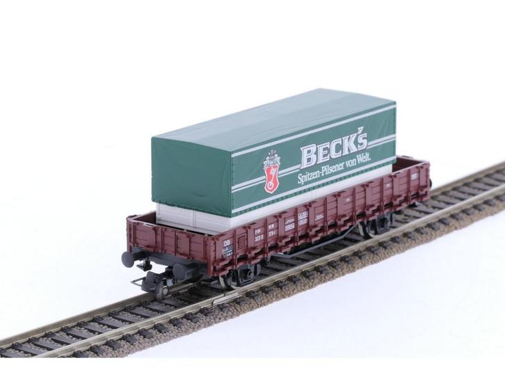 Schaal H0 Roco 46031 rongenwagen met Becks container van..., Hobby en Vrije tijd, Modeltreinen | H0, Gelijkstroom, Analoog, Gebruikt