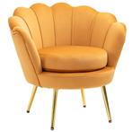 TRUUSK Gestoffeerde Schelpvormige Fauteuil - Fluwelen Look -, Huis en Inrichting, Fauteuils, Verzenden, Nieuw
