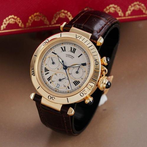 Cartier - Pasha Plongeur Chronograph 18k Gold - 2111 - Homme, Handtassen en Accessoires, Horloges | Heren