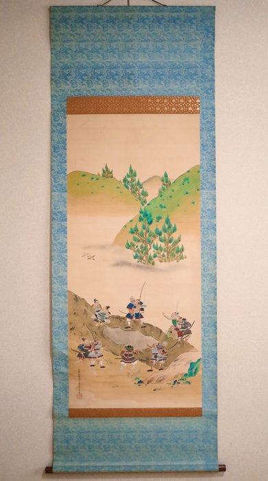 Samurai  - The Battle of Ishibashiyama - hanging scroll -, Antiek en Kunst, Antiek | Overige Antiek