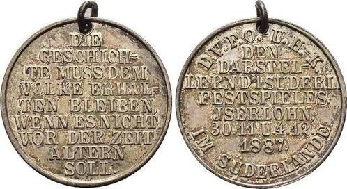 Medaille 4 12 1887 Iserlohn-stadt Verein fuer Orts- en He..., Postzegels en Munten, Penningen en Medailles, Verzenden