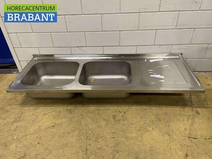 Plan de travail en acier inoxydable Double évier 200 x 70 cm, Articles professionnels, Horeca | Autre, Envoi