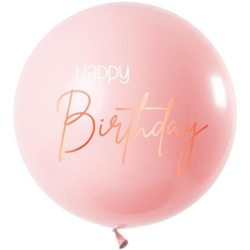 Happy Birthday Reuze Ballon Roze XL 80cm, Hobby en Vrije tijd, Feestartikelen, Nieuw, Verzenden