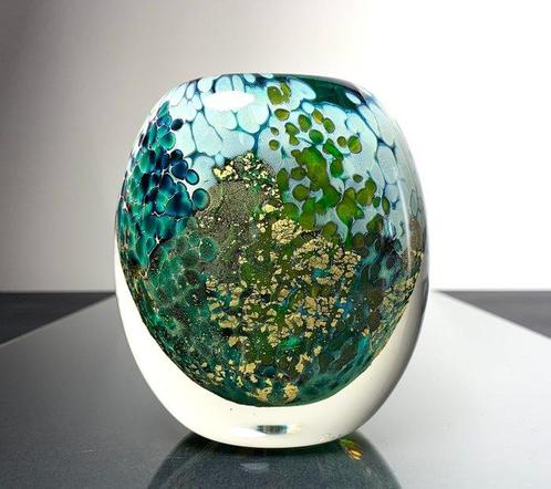 Maxence Parot - Vaas - Unieke gekleurde en gouden vaas -, Antiek en Kunst, Kunst | Designobjecten