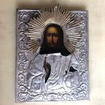 Icoon - Christus Pantokrator - .875 (84 Zolotniki) zilver, Antiek en Kunst