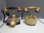 Analoge telefoon - Twee retro telefoons - marmer, 24 karaats, Antiek en Kunst