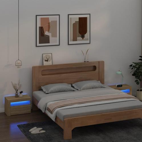 vidaXL Nachtkastjes 2 st met LED-verlichting 60x35x40 cm, Huis en Inrichting, Slaapkamer | Nachtkastjes, Nieuw, Verzenden