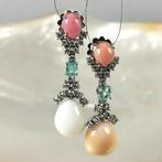 Boucles doreilles - 18 carats Or blanc Perle - Diamant -, Nieuw