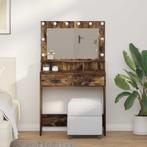 vidaXL Make-up Tafel met LED Verlichting - Rook Eik, Verzenden, Nieuw