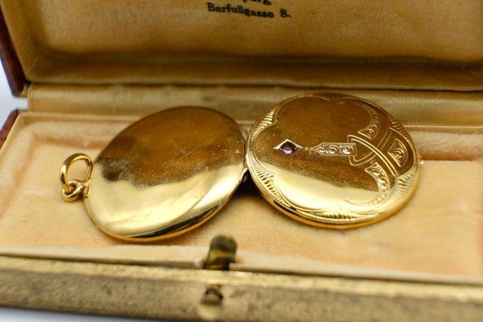 Handmade - Medaillon - 18 karaat Goud gevuld, Geel goud,, Handtassen en Accessoires, Antieke sieraden