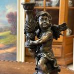 Beeld, Cupid - 25 cm - Gepatineerd brons, Zwart
