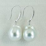 Oorbellen - 18 karaat Witgoud Parel - South Sea, Echte Barok, Nieuw
