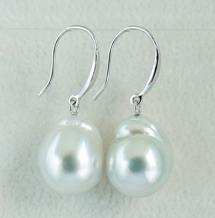 Oorbellen - 18 karaat Witgoud Parel - South Sea, Echte Barok, Handtassen en Accessoires, Oorbellen