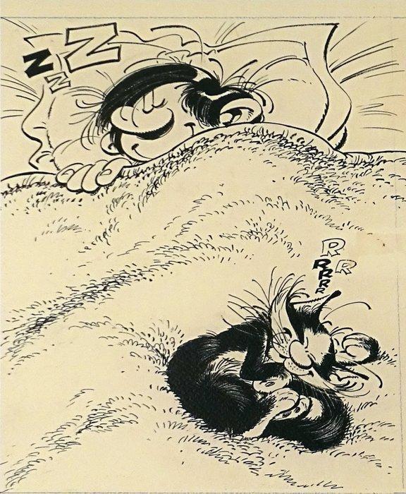 Franquin, André - 2 Offset Print - Gaston - Le cas Lagaffe -, Boeken, Stripverhalen