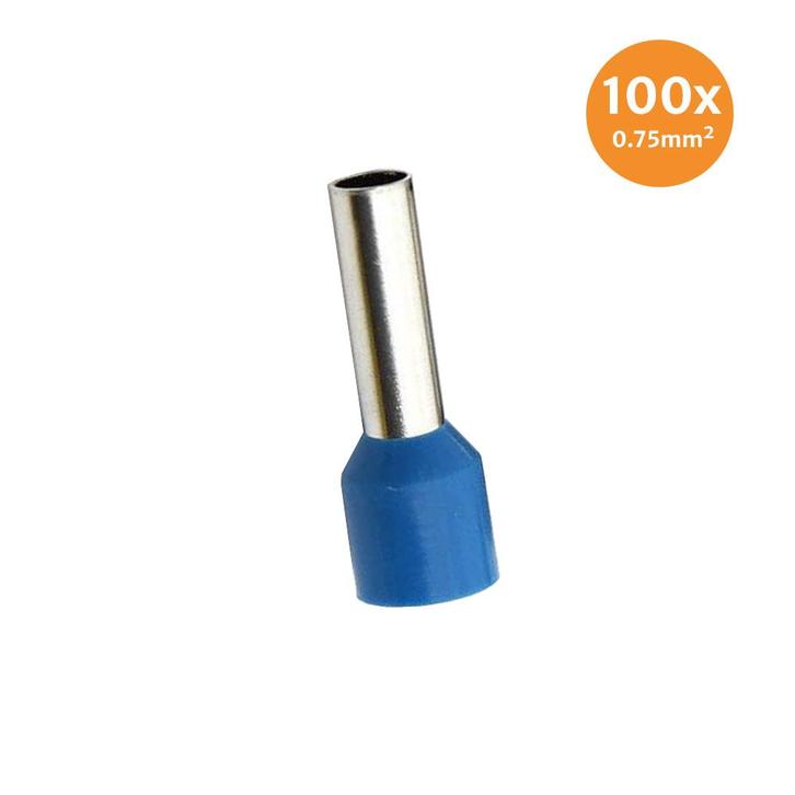 Adereindhuls Geïsoleerd 0,75mm² Blauw 100 stuks, Auto-onderdelen, Elektronica en Kabels, Ophalen of Verzenden