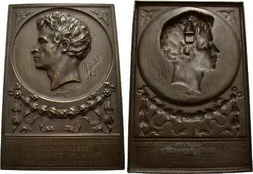 Bronze-plakette 1834 Personenmedaille Schinkel, Karl Frie..., Postzegels en Munten, Penningen en Medailles, Verzenden