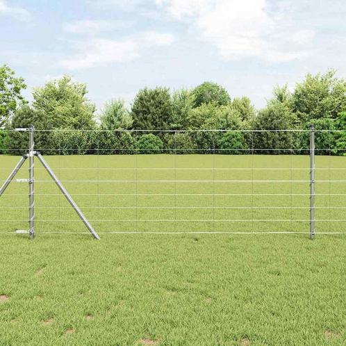 vidaXL Weidehekwerk Zilver 25 x 0.8 m Gegalvaniseerd staal, Tuin en Terras, Tuinhekken en Hekwerk, Nieuw, Verzenden