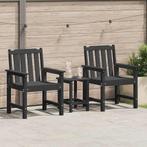 vidaXL Tuinstoel met kussen 2 pcs Zwart 65.5 x 59 x 88cm, Tuin en Terras, Verzenden, Nieuw