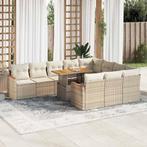 vidaXL 11-delige Tuinset met kussens poly rattan acacia, Tuin en Terras, Tuinsets en Loungesets, Verzenden, Nieuw, Tuinset