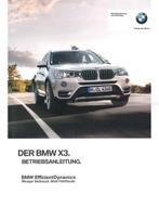 2014 BMW X3 INSTRUCTIEBOEKJE DUITS, Ophalen of Verzenden