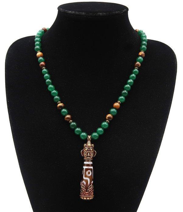 Emeraude, Oog van de tijger - Boeddhistische ketting - Dzi 6, Antiek en Kunst, Antiek | Boeken en Manuscripten