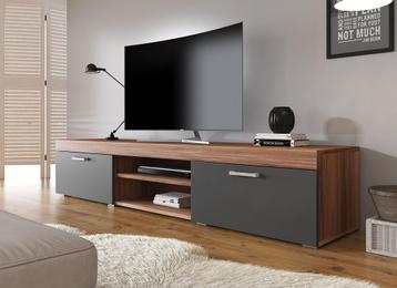 TV-Meubel Slim - Grijs - Eiken - 200 cm - TVKast - Modern, Verzenden