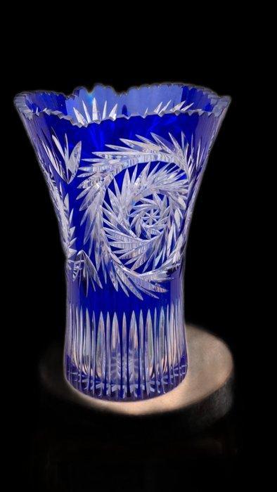 Vaas - Kristal - Kobaltblauwe vaas, Antiek en Kunst, Curiosa en Brocante