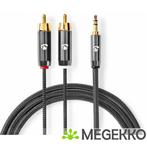 Stereo-Audiokabel | 3,5 mm Male - 2x RCA Male | Gun Metal, Verzenden, Nieuw