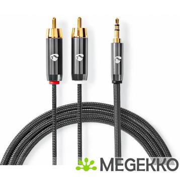 Stereo-Audiokabel | 3,5 mm Male - 2x RCA Male | Gun Metal, Verzenden, Nieuw