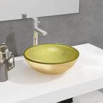vidaXL Wasbak 35x12 cm gehard glas goudkleurig, Doe-het-zelf en Bouw, Verzenden, Nieuw