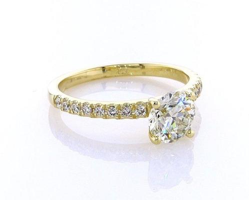 Ring - 14 karaat Geel goud - 1.51ct. tw. Diamant (Natuurlijk, Handtassen en Accessoires, Ringen