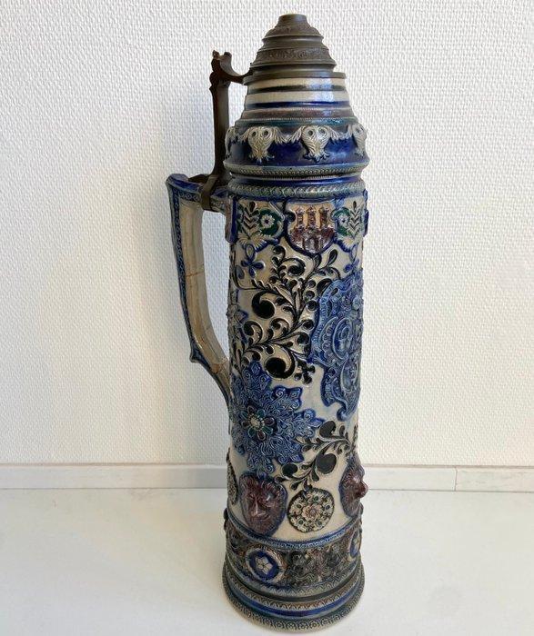 Uitzonderlijke Westerwald kan - Kan - Steengoed, Tin - Zeer, Antiek en Kunst, Antiek | Glaswerk en Kristal