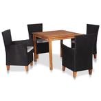 vidaXL 5-delige Tuinset poly rattan zwart en bruin, Tuin en Terras, Tuinsets en Loungesets, Verzenden, Nieuw, Tuinset