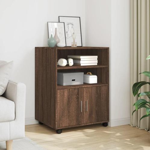 vidaXL Rolkast 60x48x81 cm bewerkt hout bruin eikenkleur, Huis en Inrichting, Kasten | Overige, Nieuw, Verzenden