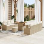 vidaXL 10-delige tuinzetel set met kussens in Beige van Poly, Tuin en Terras, Tuinsets en Loungesets, Verzenden, Nieuw