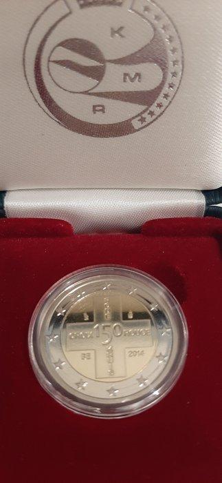 België. 2 Euro 2010/2014 Conseil de lEurope + Croix, Postzegels en Munten, Munten | Europa | Euromunten