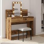 vidaXL Kaptafel met lade Oudhout 100 x 40 x 130 cm Bewerkt, Huis en Inrichting, Tafels | Kaptafels, Verzenden, Nieuw