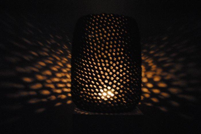 Gilles Caffier - Vaas - Steengoed - Photophore, Antiek en Kunst, Kunst | Designobjecten