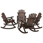 vidaXL 5-delige Loungeset massief vurenhout, Tuin en Terras, Verzenden, Nieuw, Loungeset