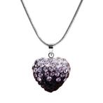 Fako Bijoux® - Ketting - Disco Dots - Hart Duo - Zwart, Verzenden, Nieuw