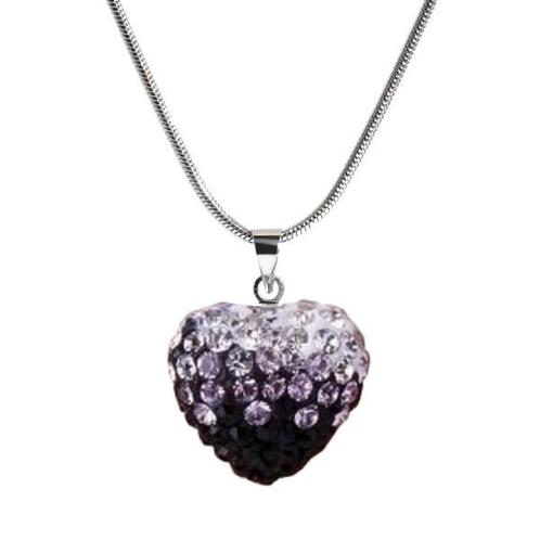 Fako Bijoux® - Ketting - Disco Dots - Hart Duo - Zwart, Handtassen en Accessoires, Kettingen, Verzenden