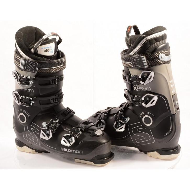 40,5 41 44,5 45 skischoenen SALOMON X PRO 100 BLACK, OVERSIZ, Sport en Fitness, Skiën en Langlaufen, Ski, Schoenen, Gebruikt, Salomon