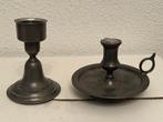 Kandelaar (2) - Tin - 2 tinnen kandelaars