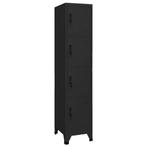 vidaXL Lockerkast 38x45x180 cm staal zwart, Verzenden, Nieuw
