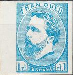 Espagne 1873 - joint - Edifil 156A - Carlos VII - 1r. azul, Timbres & Monnaies, Timbres | Europe | Espagne