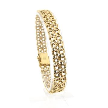 Gouden dubbele Prince of Wales schakel armband | 20 cm beschikbaar voor biedingen