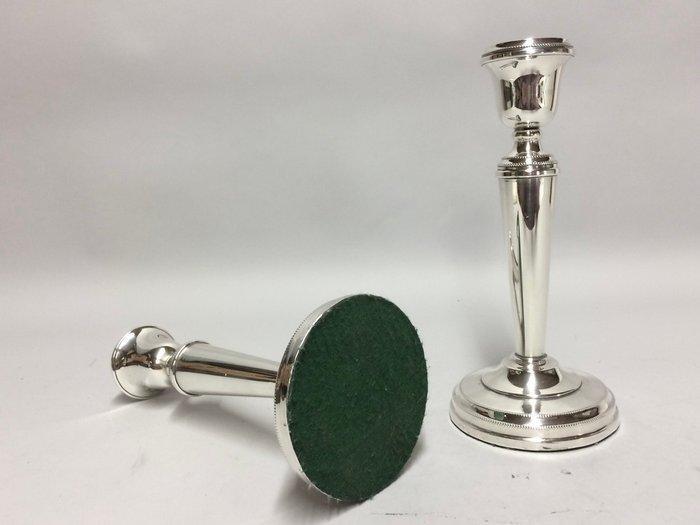 Kandelaar (2) - Stel zilveren kandelaars met parelrand op, Antiek en Kunst, Antiek | Zilver en Goud