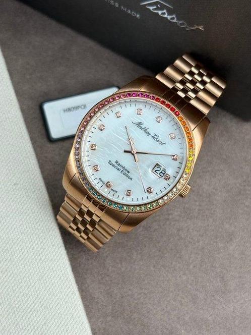 Mathey-Tissot - Mathy Rainbow Date Special Edition - Zonder, Handtassen en Accessoires, Horloges | Heren