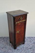 Lederen kastje, somno - Table dappoint - Bois, Cuir, Laiton, Antiek en Kunst
