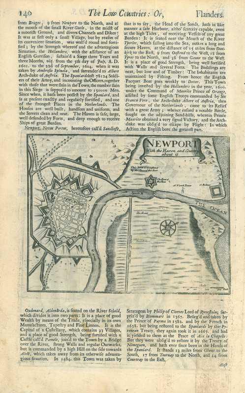 Stadsplattegrond van Nieuwpoort, Antiquités & Art, Art | Eaux-fortes & Gravures